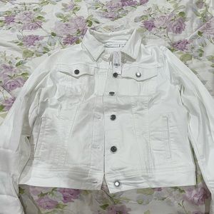 New york & company white denim jacket new with tag